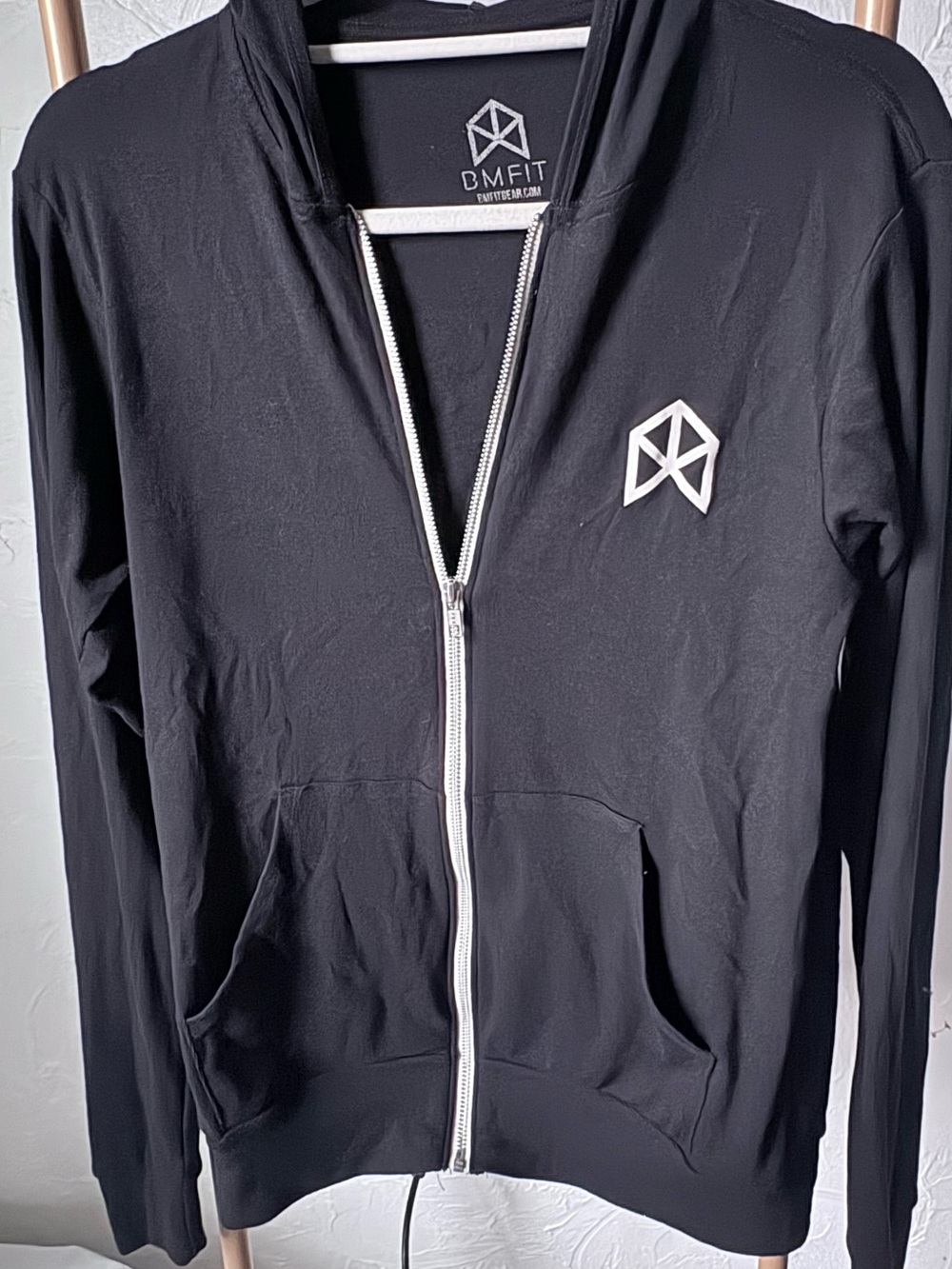 Rare BMFIT "If You're Reading This Its Arm Day" Black Zip-Up Hoodie - Size M
